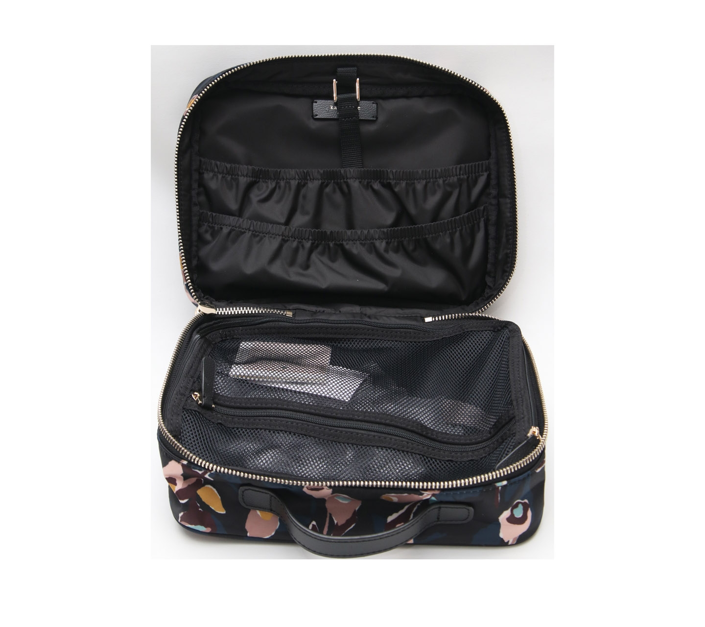 Kate Spade Black Dawn Paper Rose Multicolour Travel Cosmetic Pouch