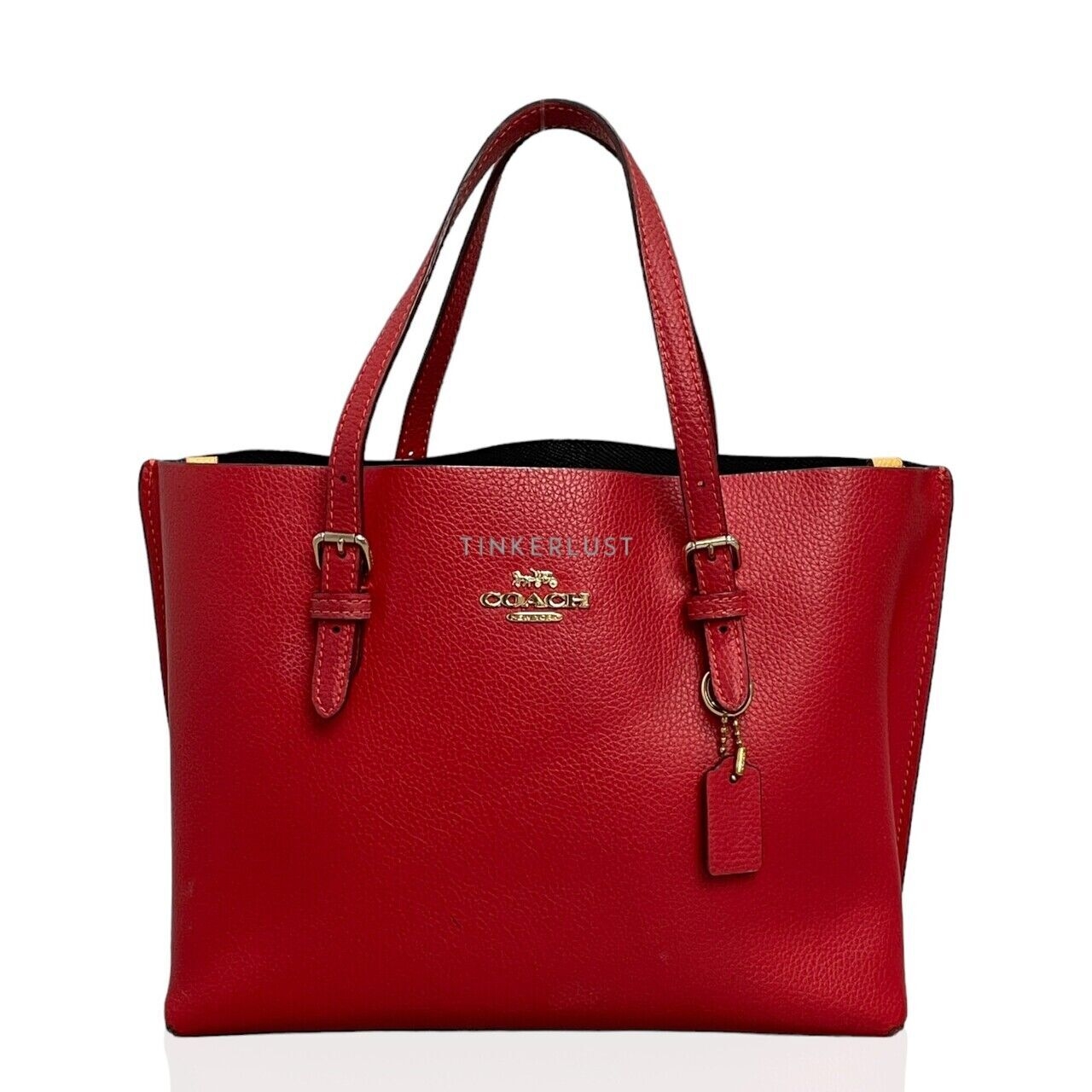 Coach Mollie 25 Red Tote with Strap 