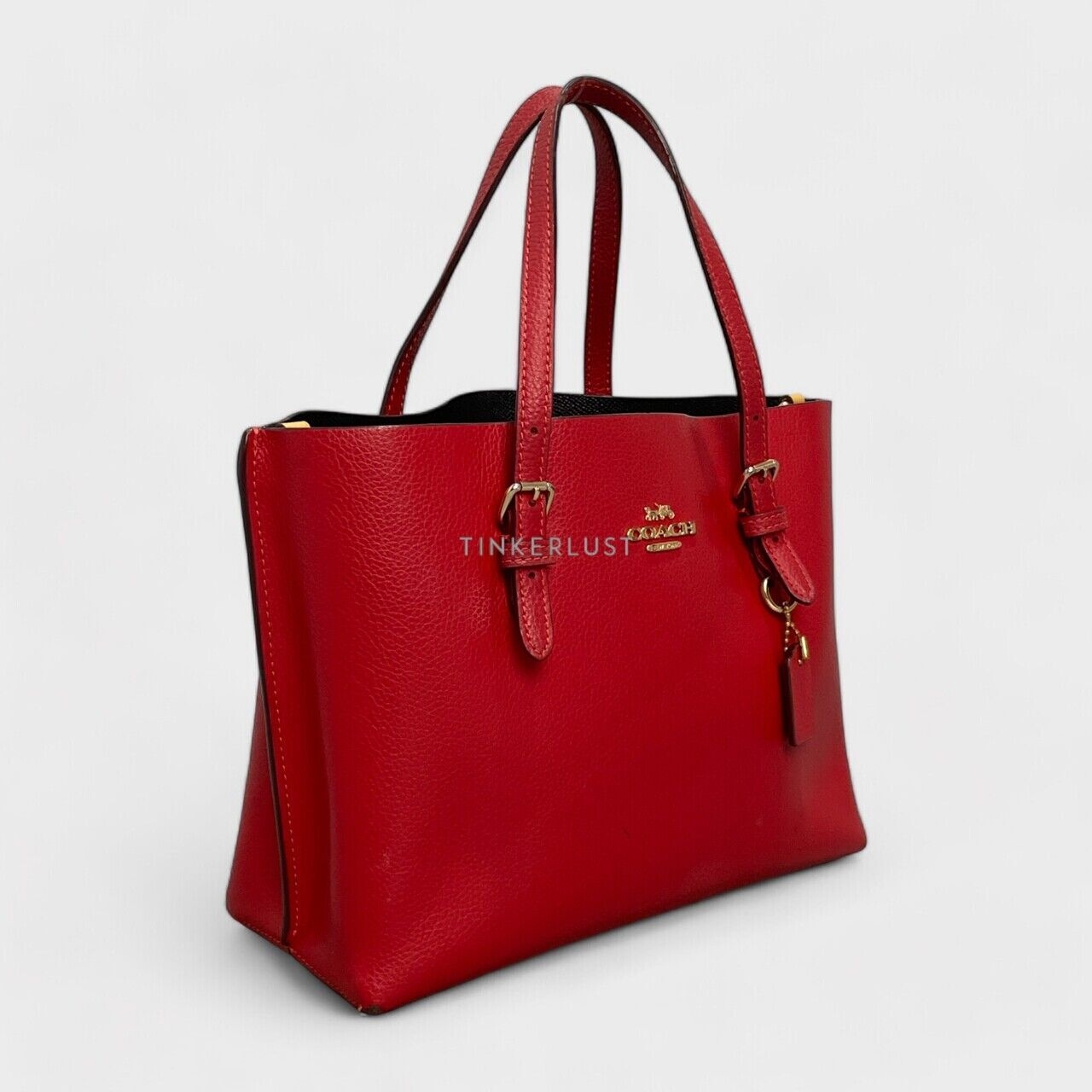 Coach Mollie 25 Red Tote with Strap 