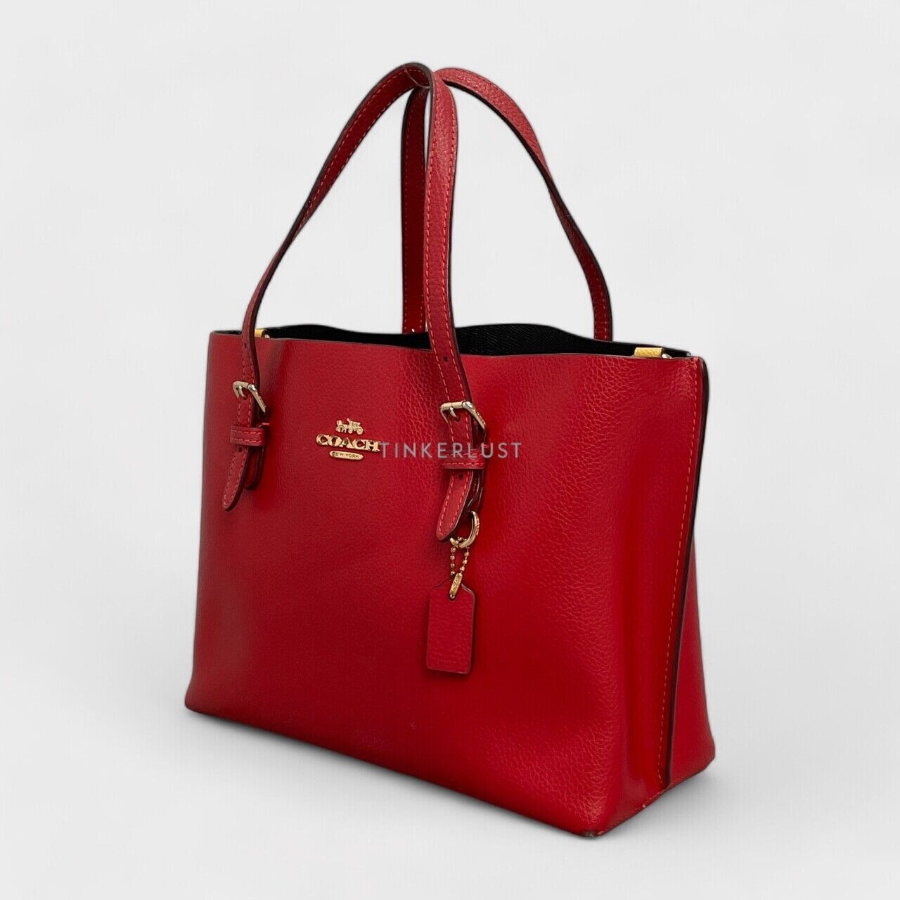 Coach Mollie 25 Red Tote with Strap 