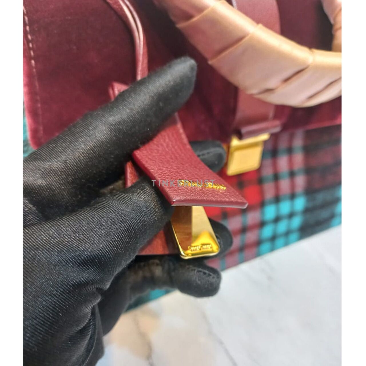 Miu Miu 5BA108 Madras Multicolor Tartan 2016 Satchel