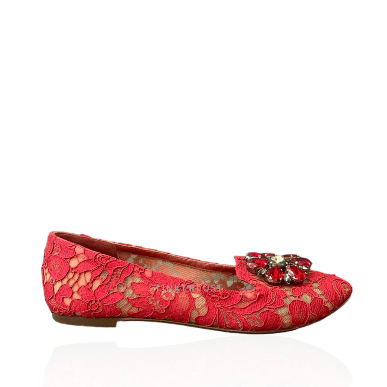 Dolce & Gabbana Lace Red Flats