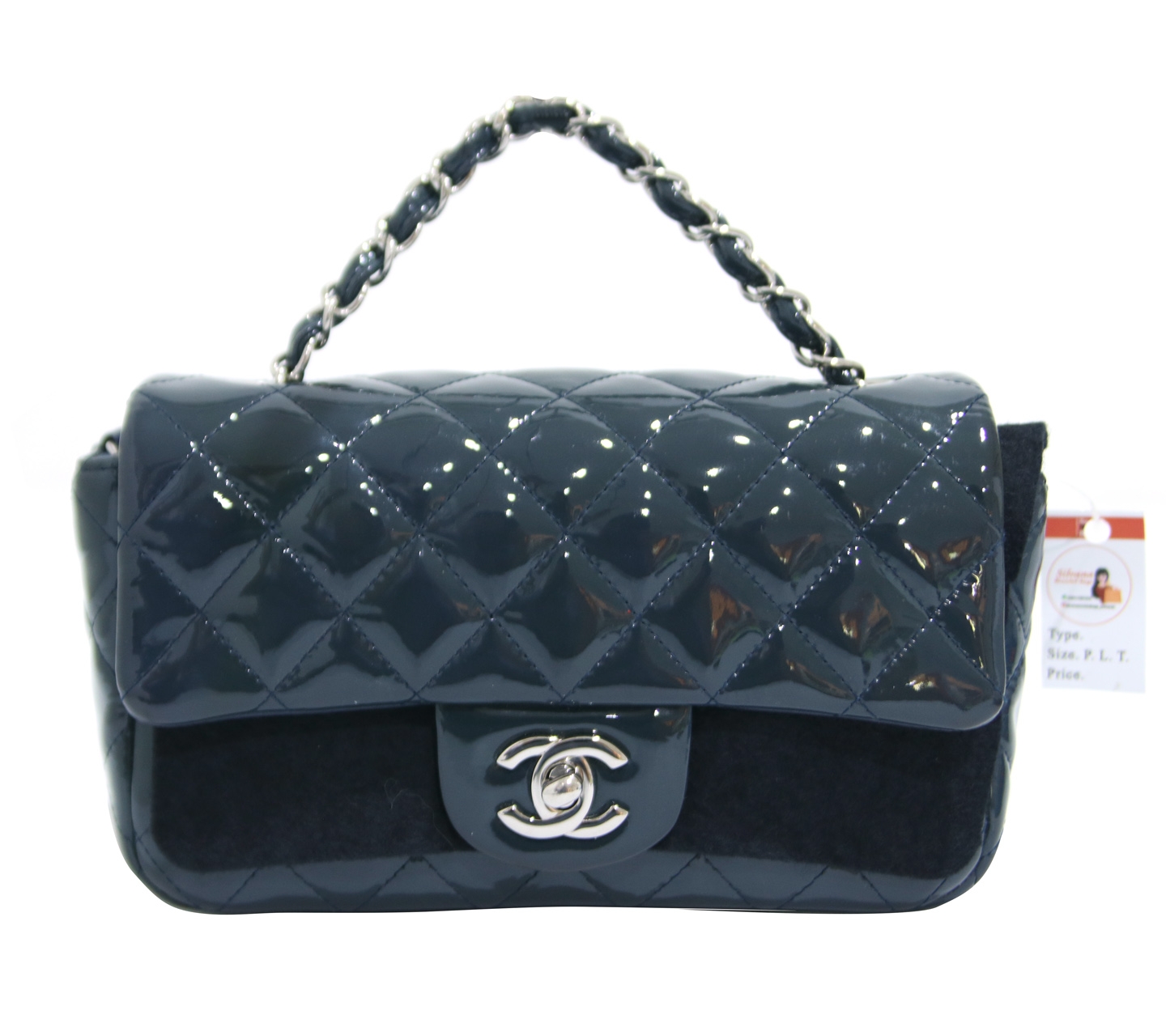 Chanel Blue Patent Leather Quilted Flapbag Sling Bag