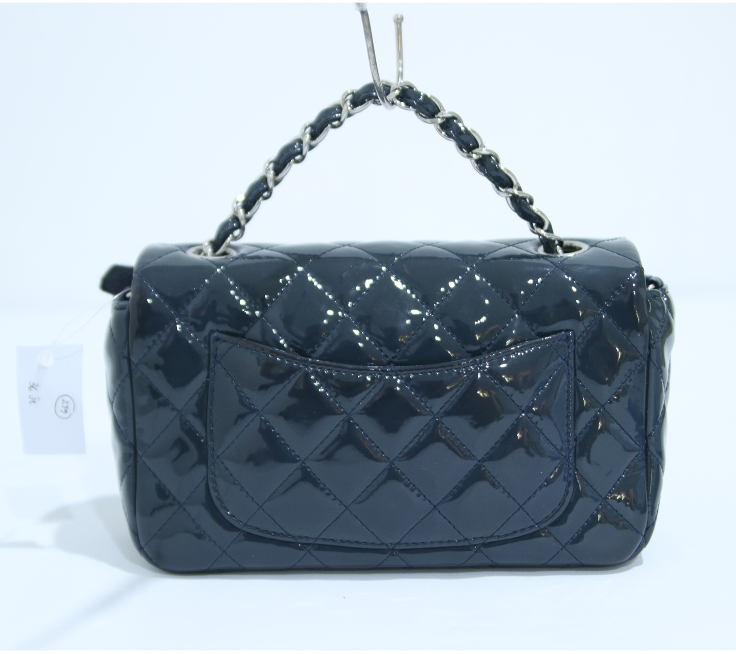 Chanel Blue Patent Leather Quilted Flapbag Sling Bag