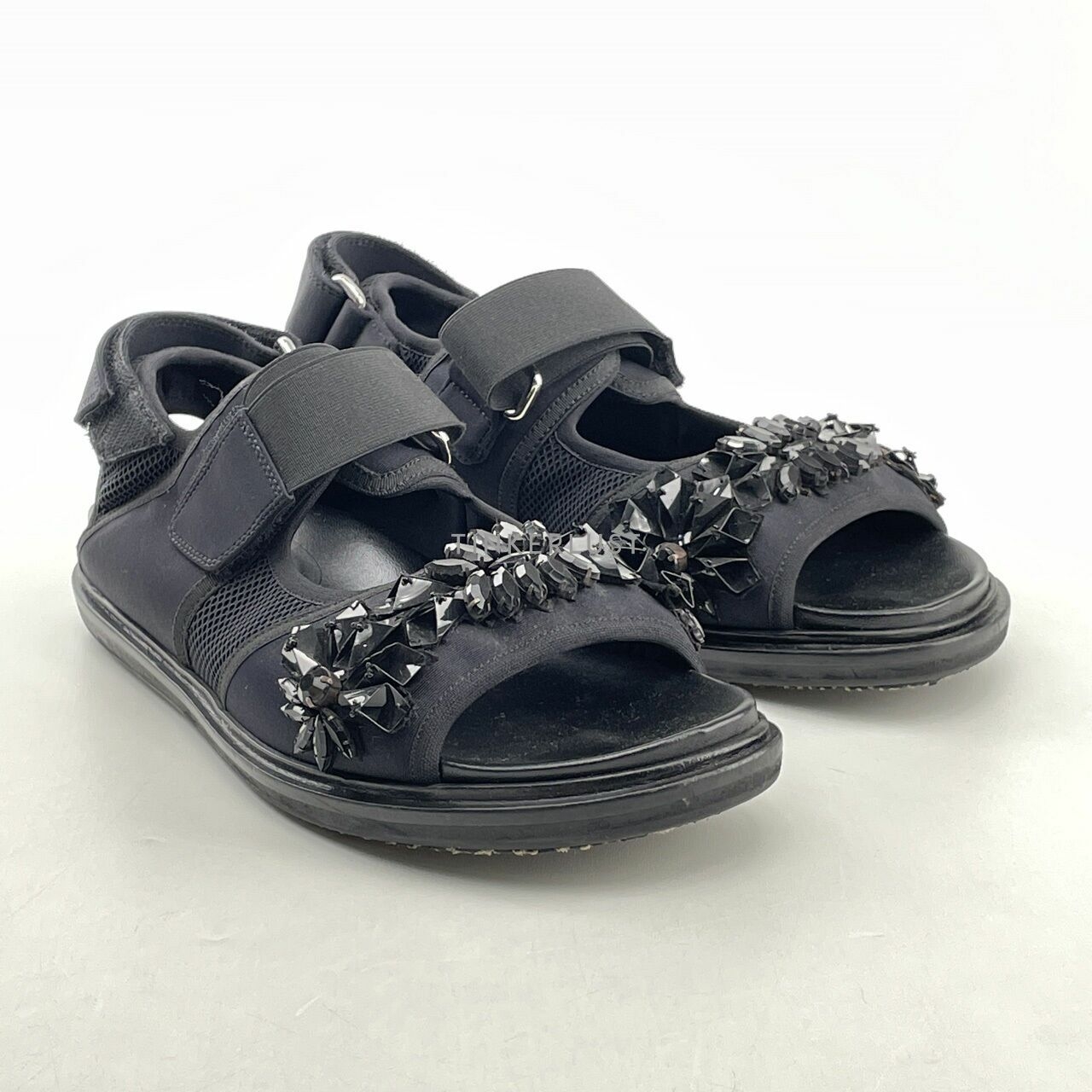 Marni Embellished Black Sandals