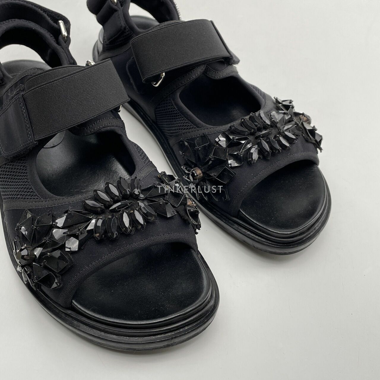 Marni Embellished Black Sandals