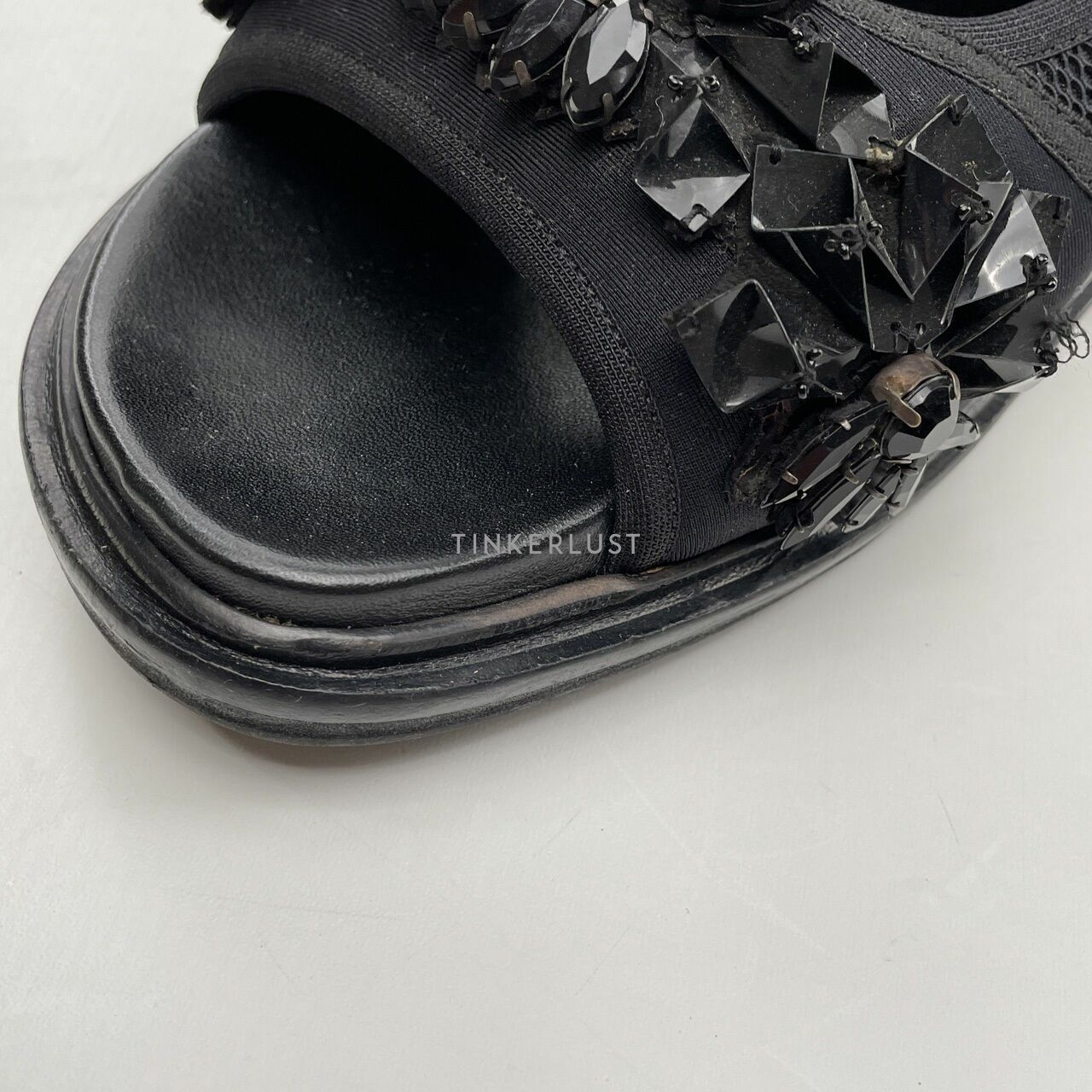 Marni Embellished Black Sandals