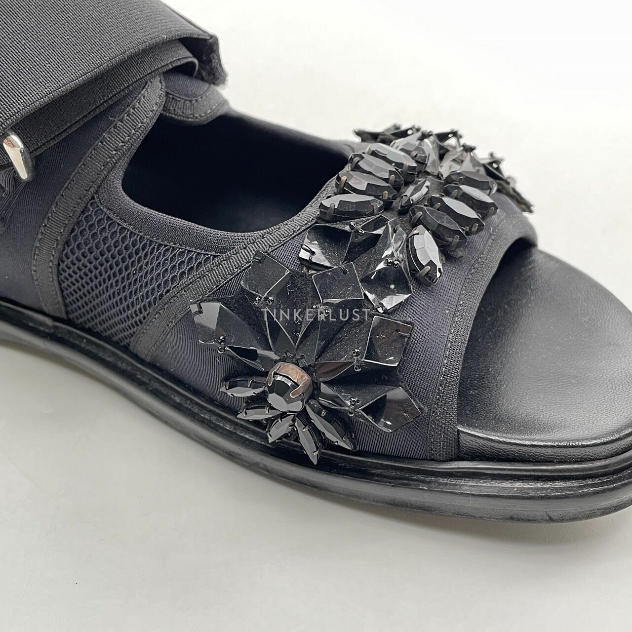 Marni Embellished Black Sandals