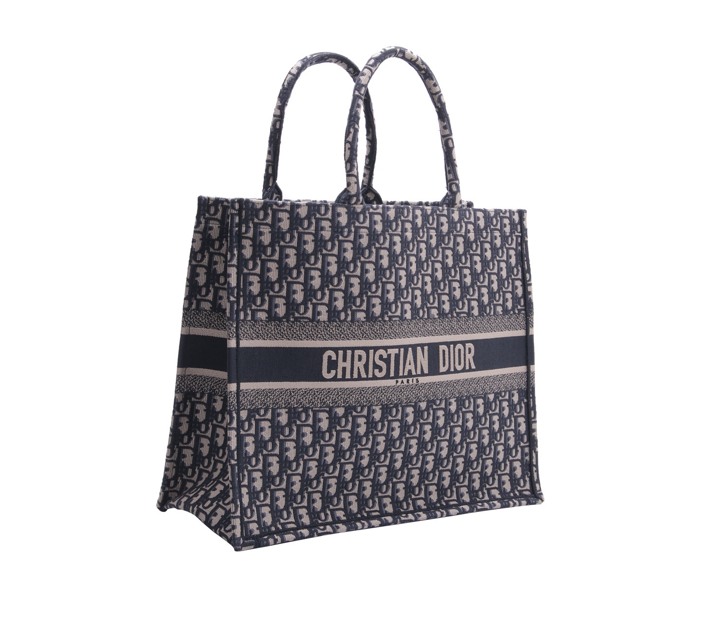 Christian Dior Dark Blue & Cream Tote Bag