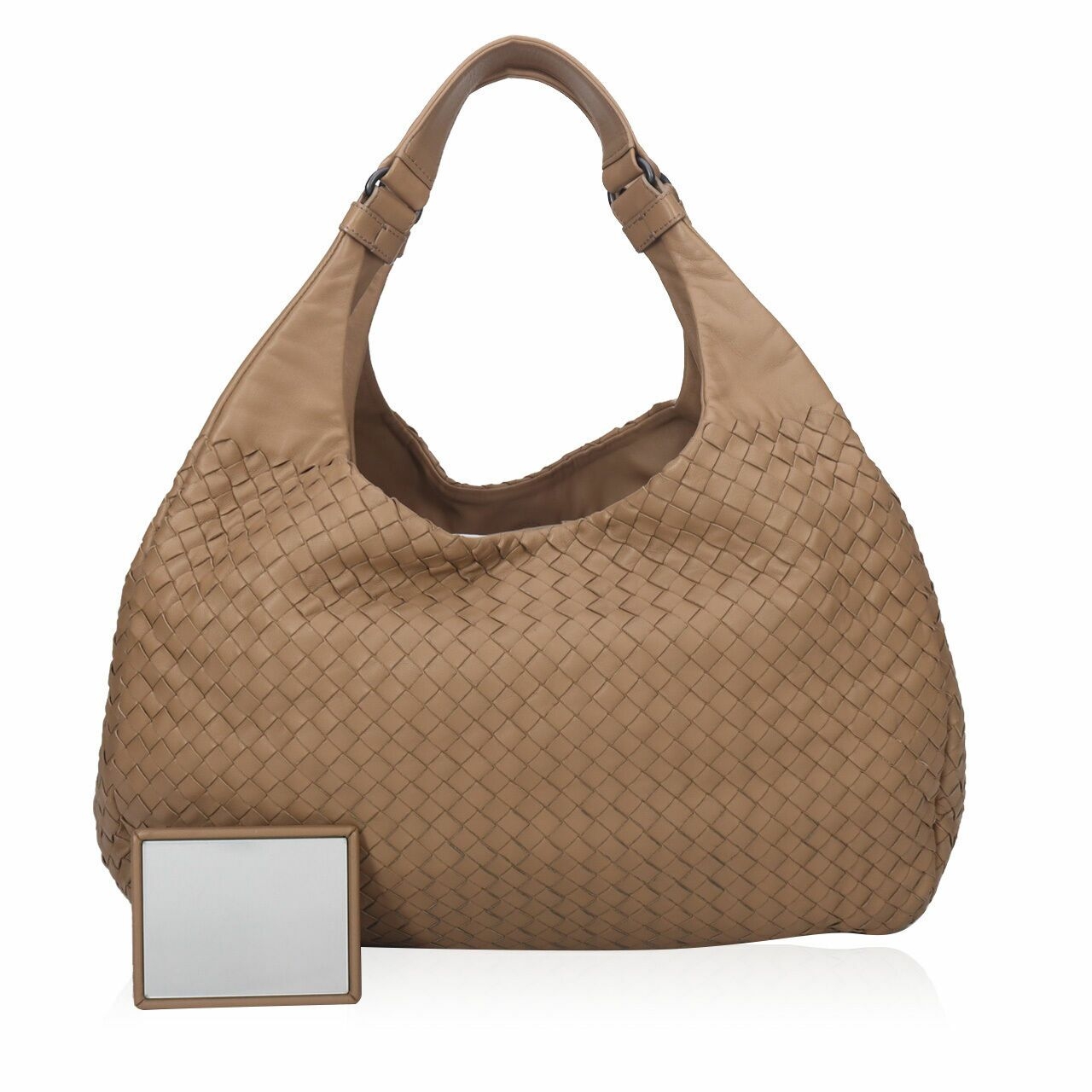 Bottega Veneta Nappa Intrecciato Campana Hobo Cream Shoulder Bag