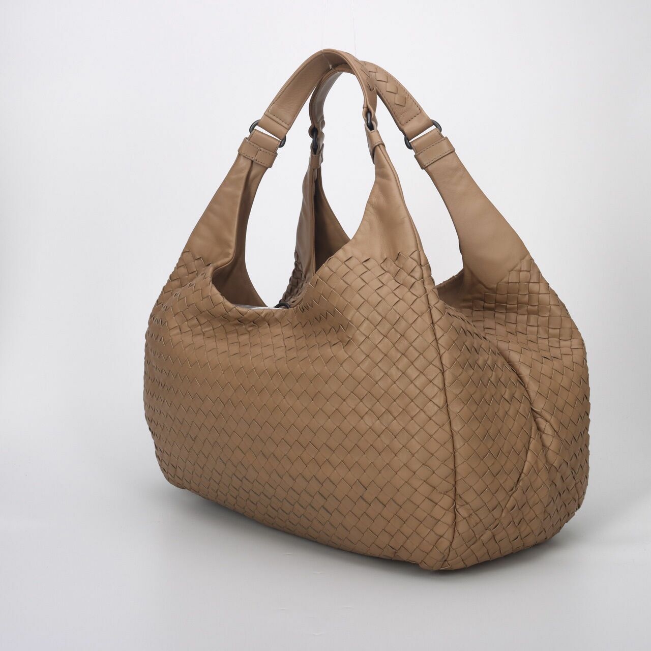 Bottega Veneta Nappa Intrecciato Campana Hobo Cream Shoulder Bag