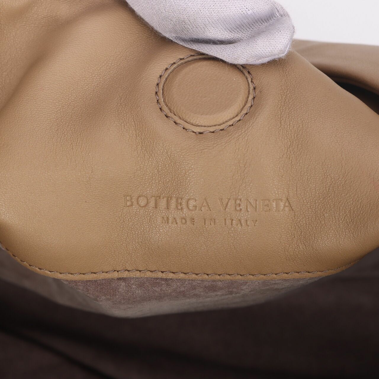 Bottega Veneta Nappa Intrecciato Campana Hobo Cream Shoulder Bag