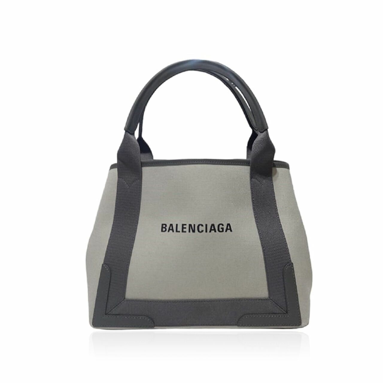 Balenciaga Cabas Tote Navy Small Natural Grey