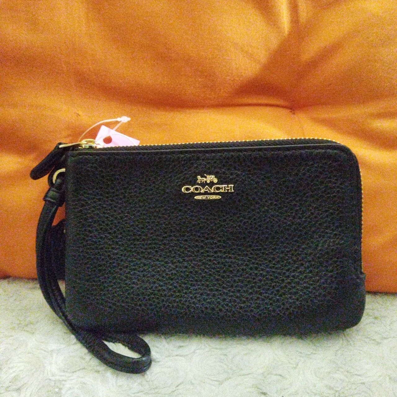 Coach 6649 Double Corner Zip Wristlet Black