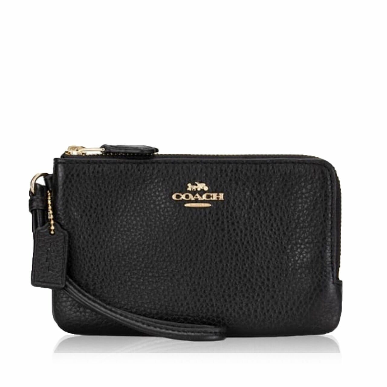 Coach 6649 Double Corner Zip Wristlet Black