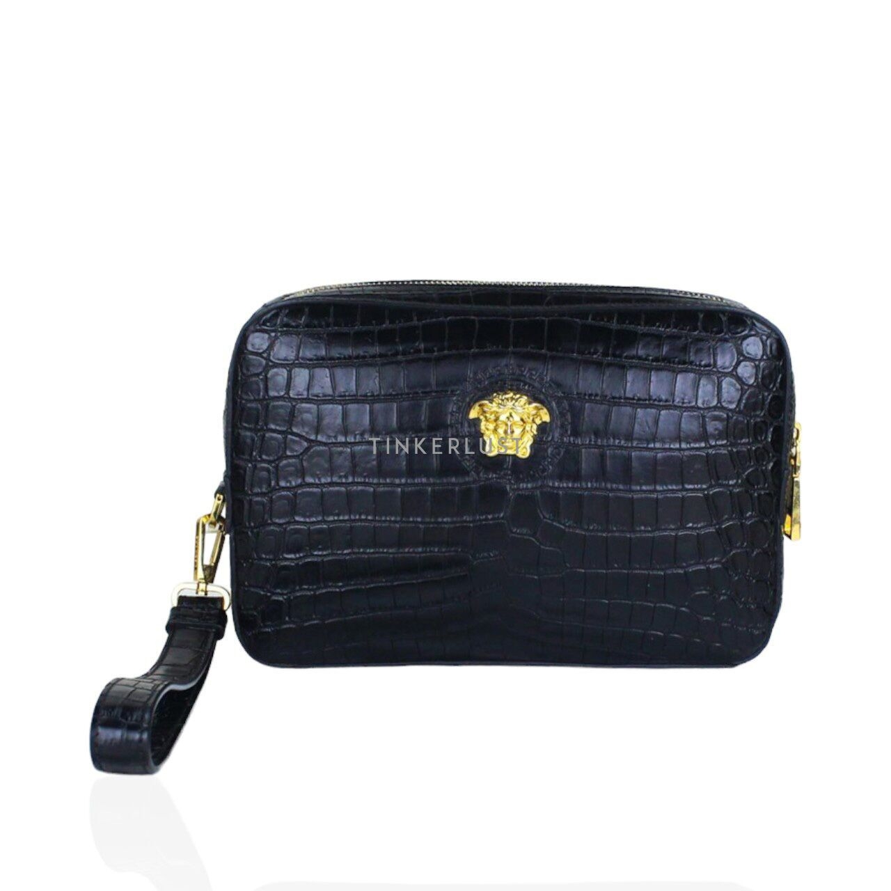 Versace Medusa Black Croco Clutch