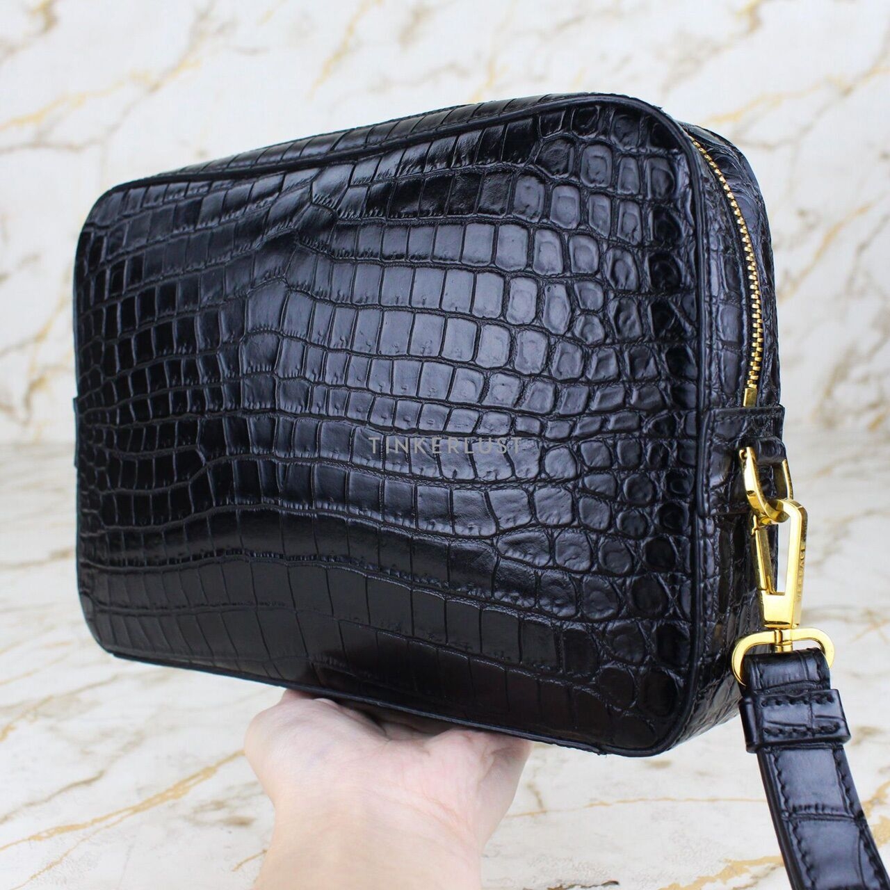 Versace Medusa Black Croco Clutch