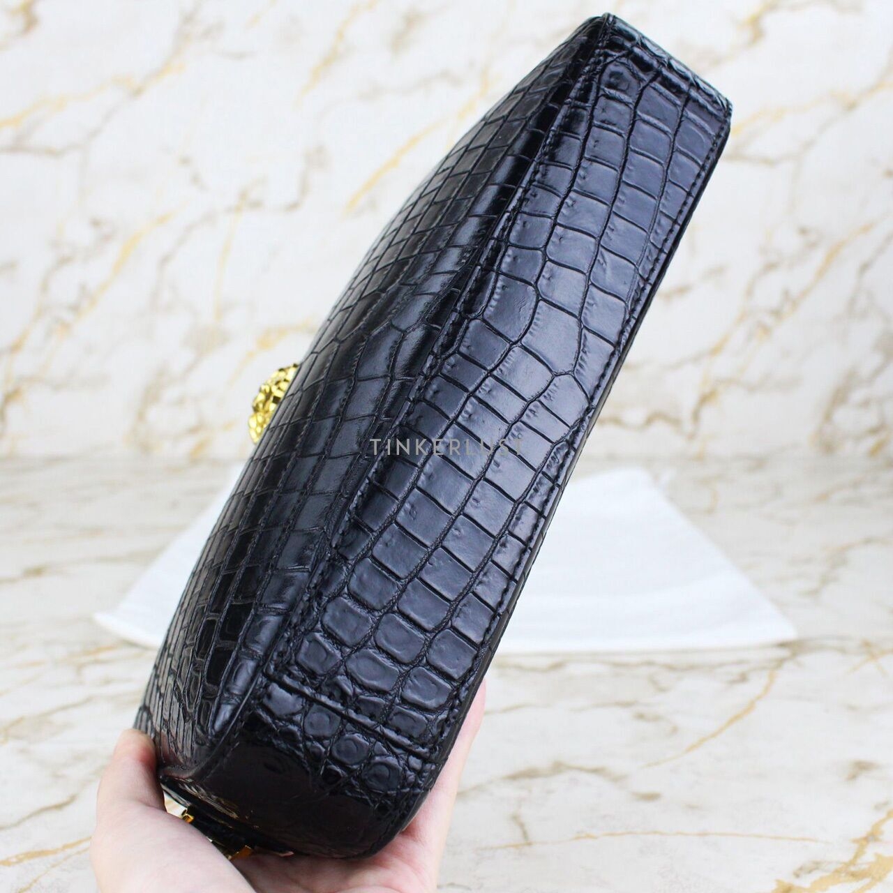 Versace Medusa Black Croco Clutch