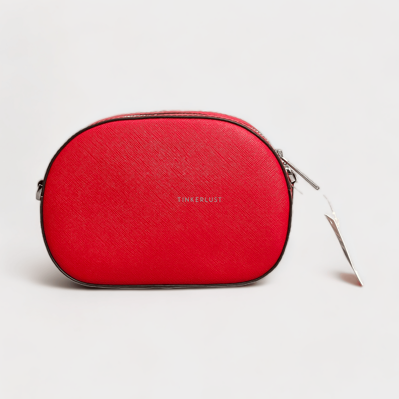 Michael Kors 35H3S8GC1L Jet Set Glam Bright Red Small Front Pocket Oval Sling Bag