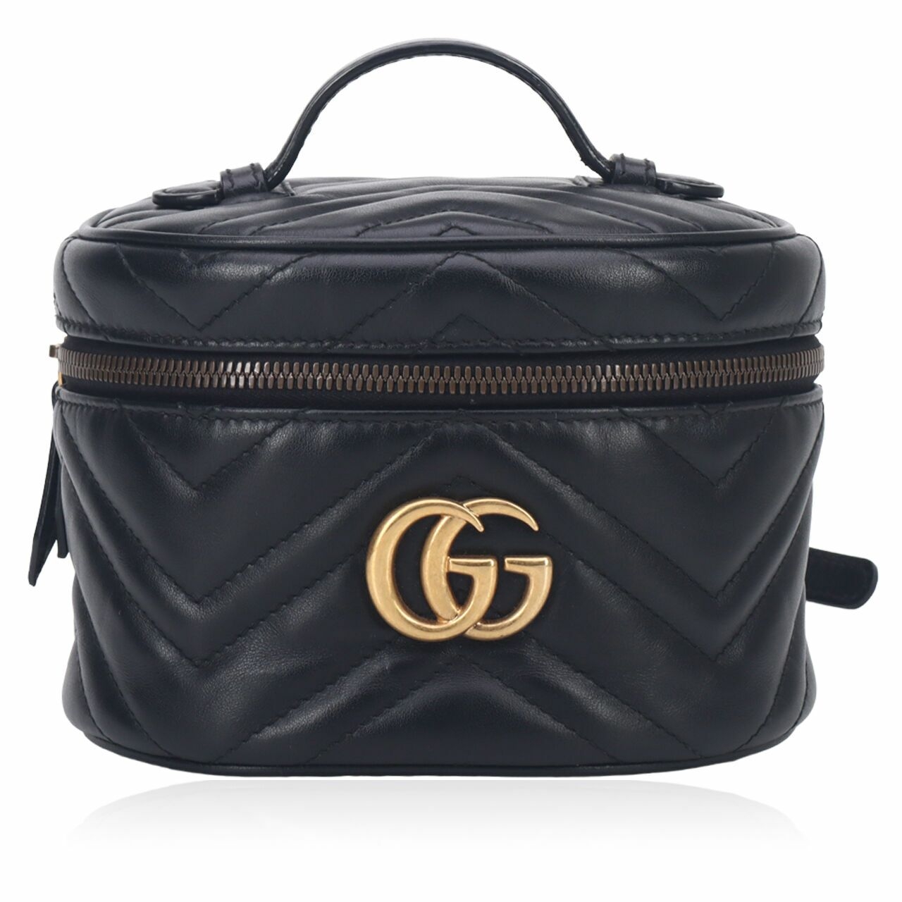 Gucci GG Marmont Black Vanity Mini Leather Crossbody Bag