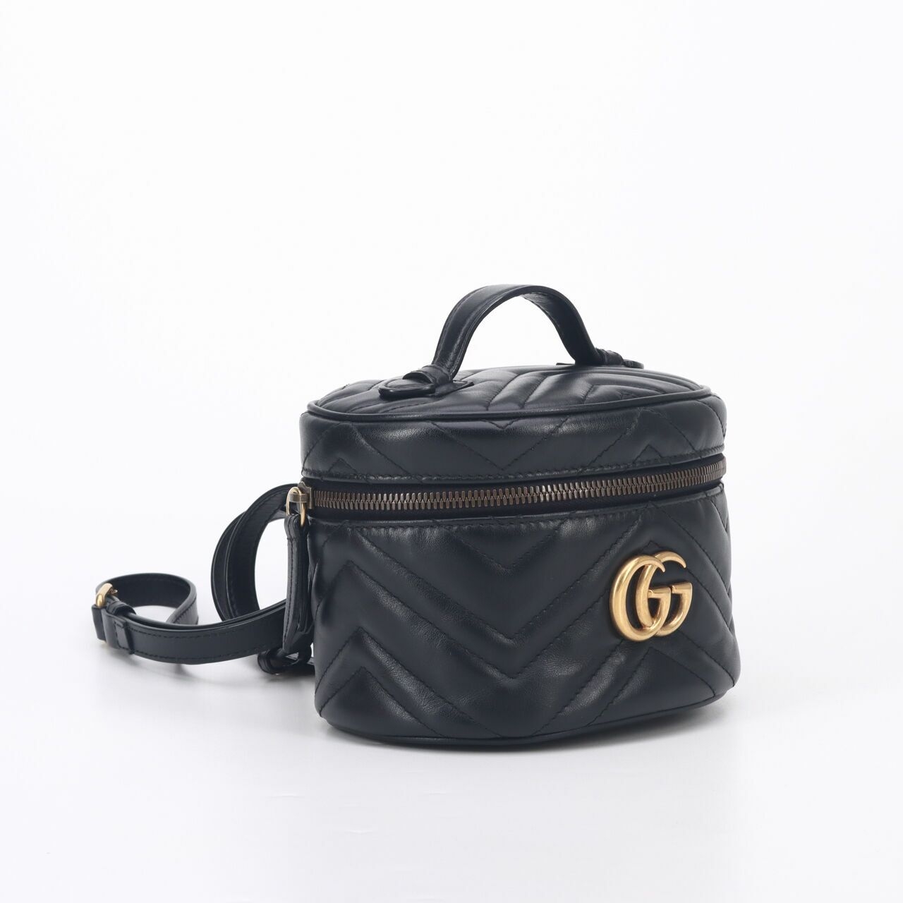 Gucci GG Marmont Black Vanity Mini Leather Crossbody Bag