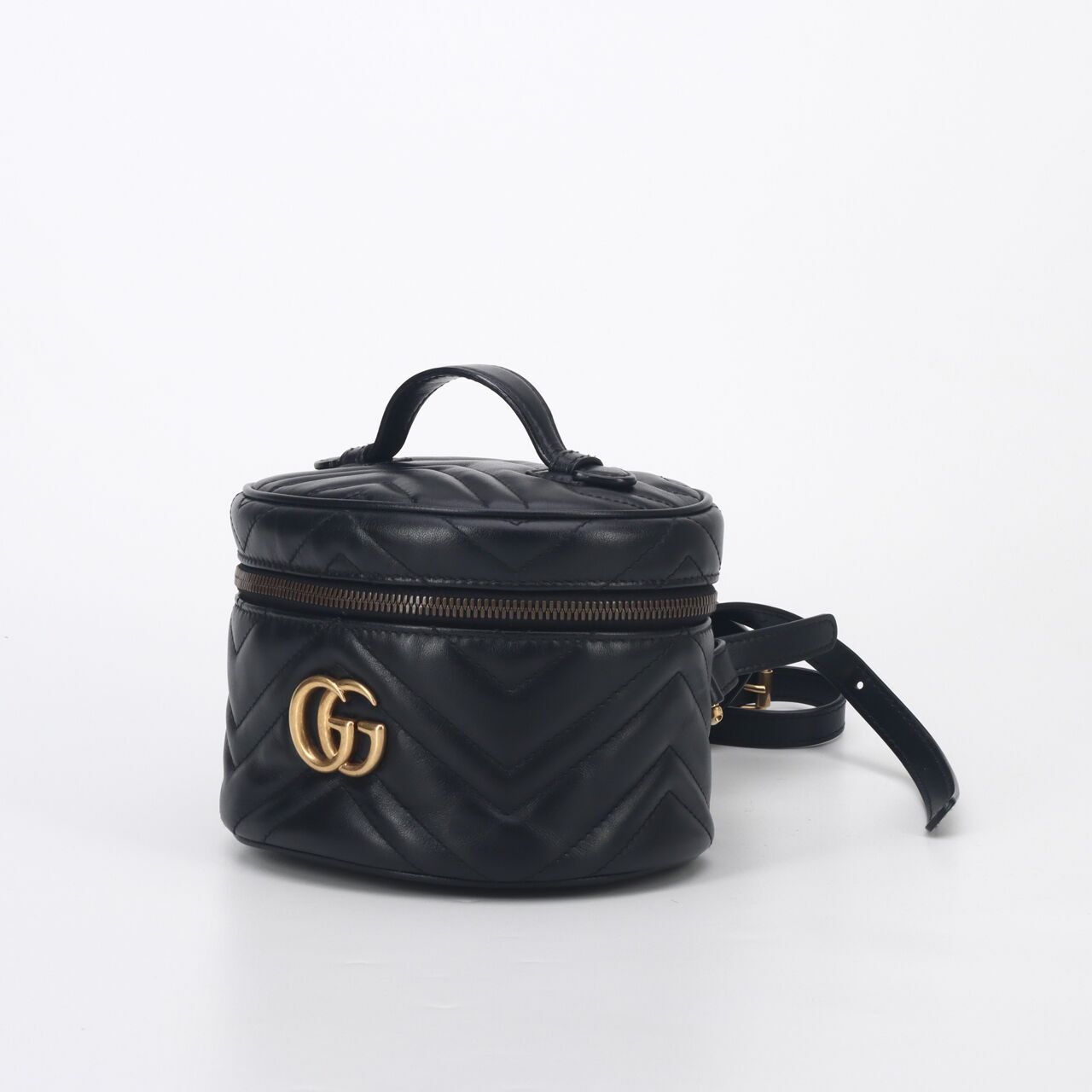 Gucci GG Marmont Black Vanity Mini Leather Crossbody Bag