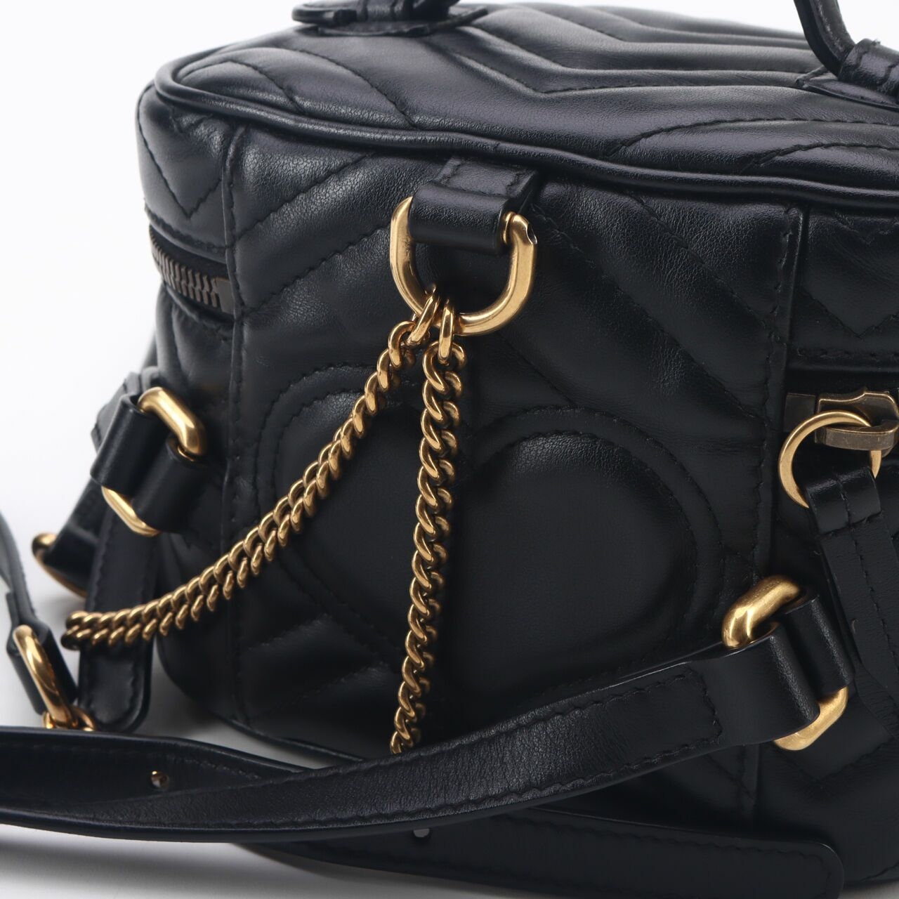 Gucci GG Marmont Black Vanity Mini Leather Crossbody Bag