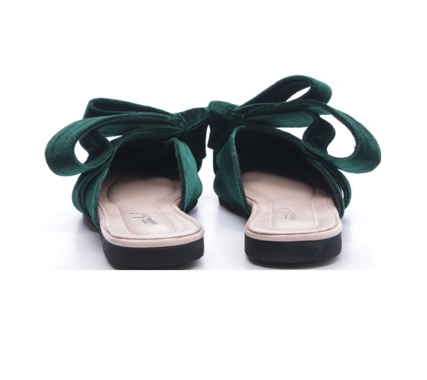 Ittaherl Green Mules Tie With Pearl Sandals