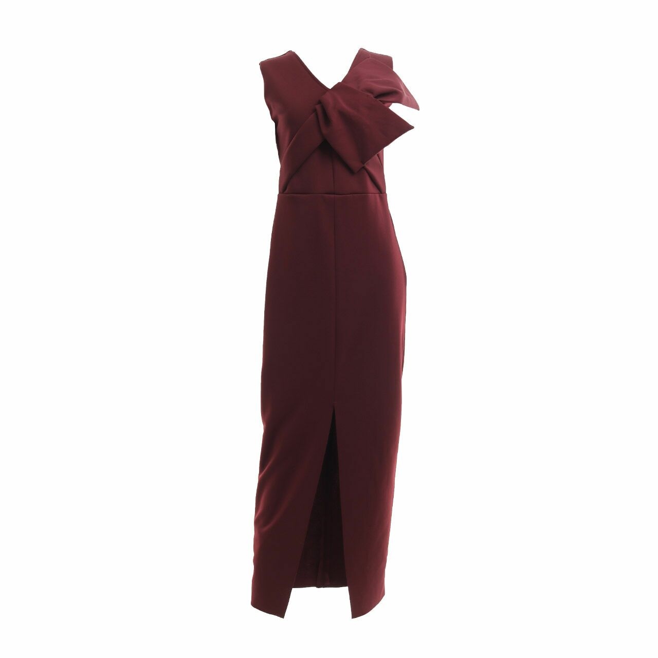 Private Collection Maroon Slit Long Dress