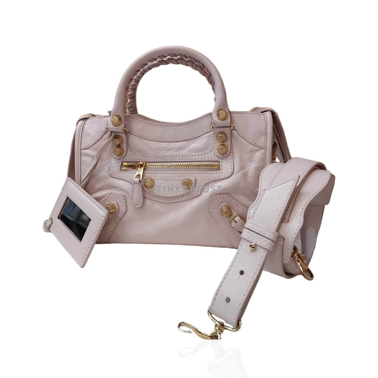 Balenciaga Classic Mini City Pink 2014 GHW Satchel