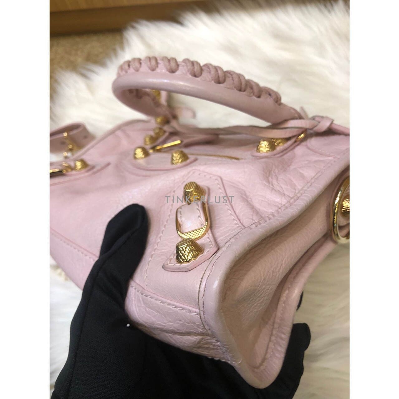 Balenciaga Classic Mini City Pink 2014 GHW Satchel