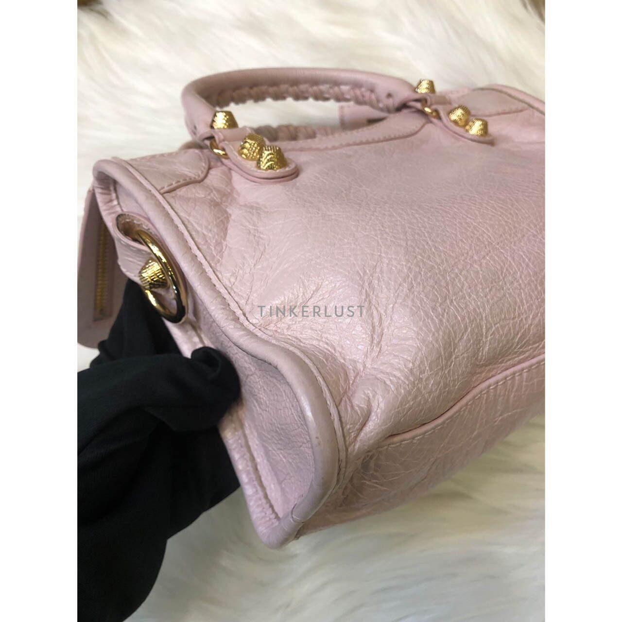 Balenciaga Classic Mini City Pink 2014 GHW Satchel