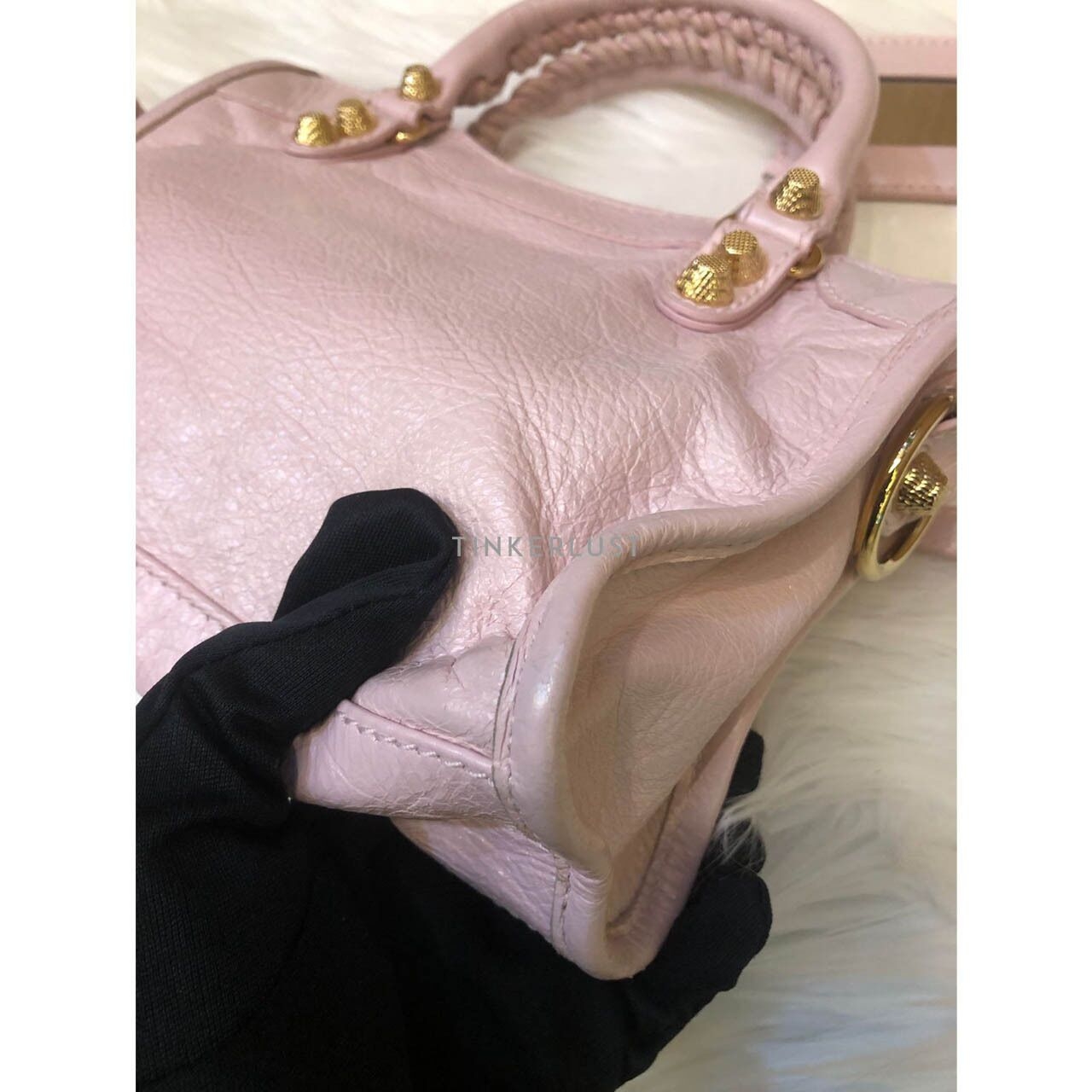 Balenciaga Classic Mini City Pink 2014 GHW Satchel