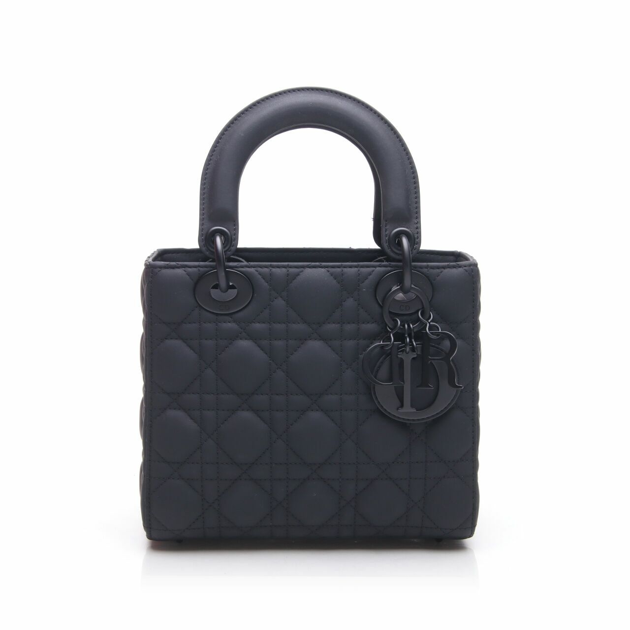 Matte Black Calfskin Cannage Small My ABCDior Lady Dior Satchel