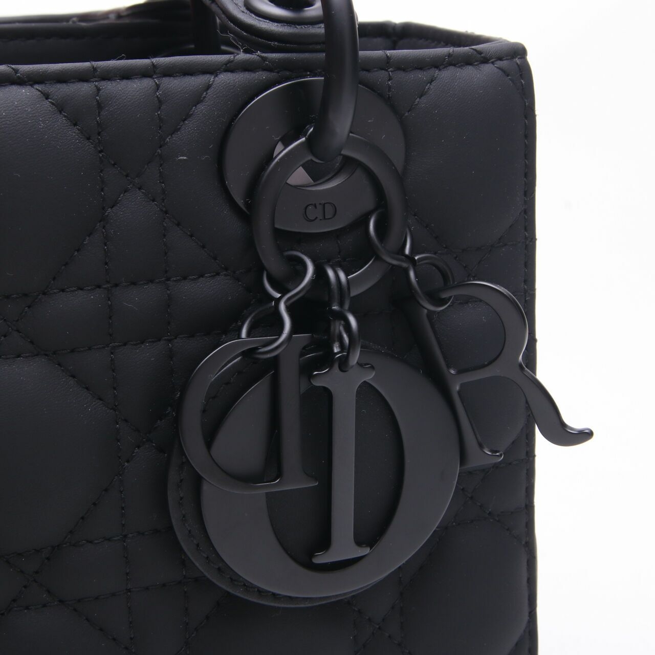 Matte Black Calfskin Cannage Small My ABCDior Lady Dior Satchel