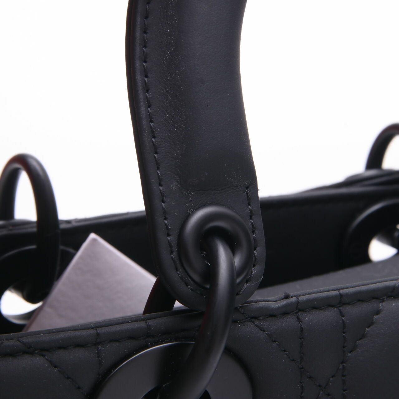 Matte Black Calfskin Cannage Small My ABCDior Lady Dior Satchel