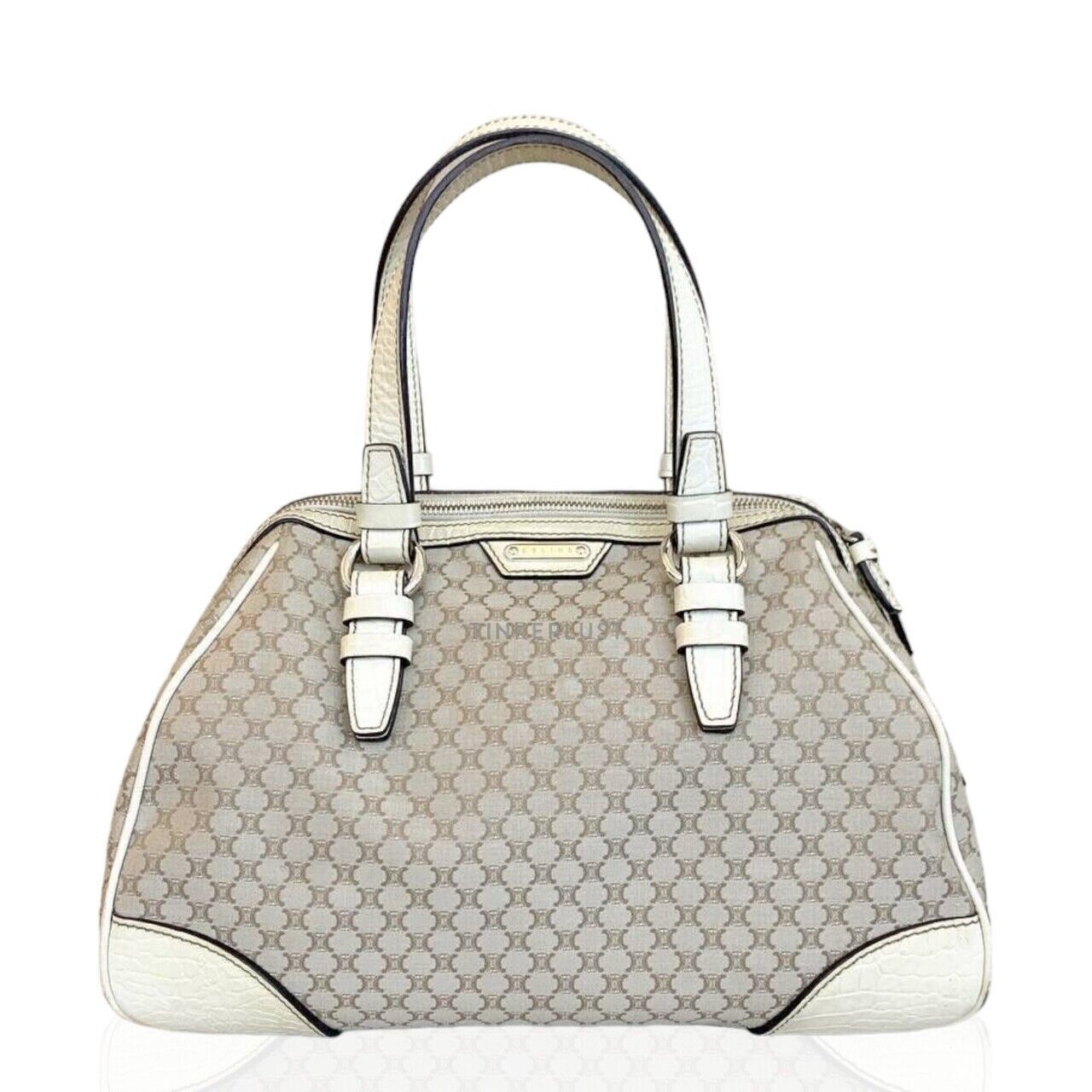 Celine Macadam Vintage White Shoulder Bag