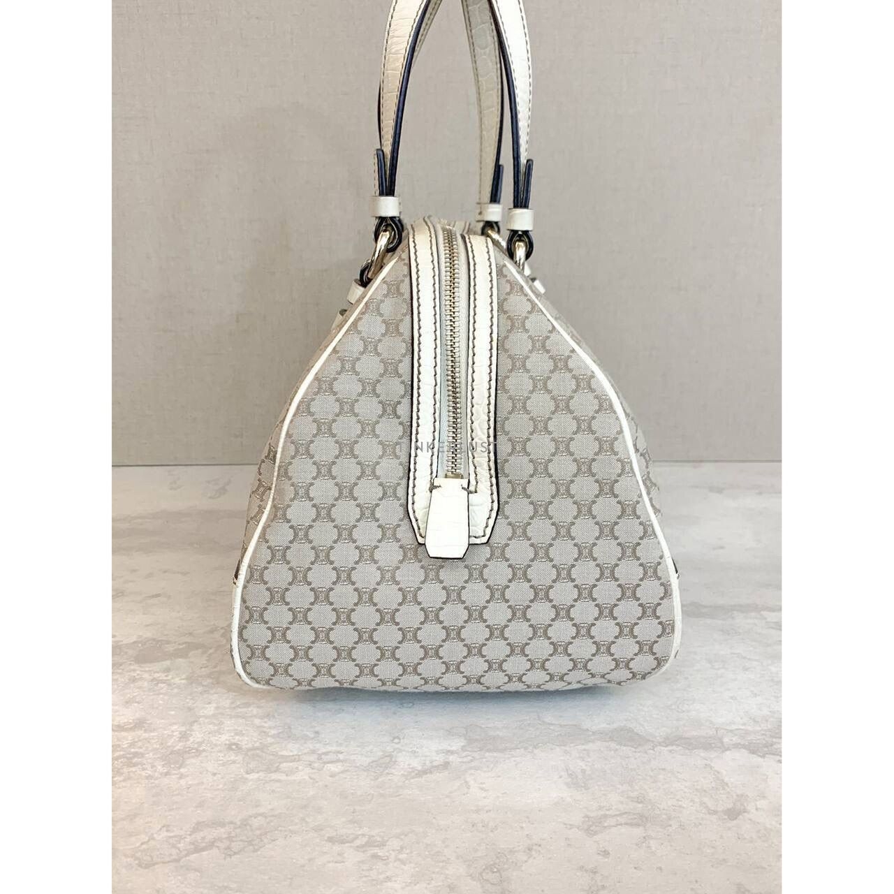 Celine Macadam Vintage White Shoulder Bag