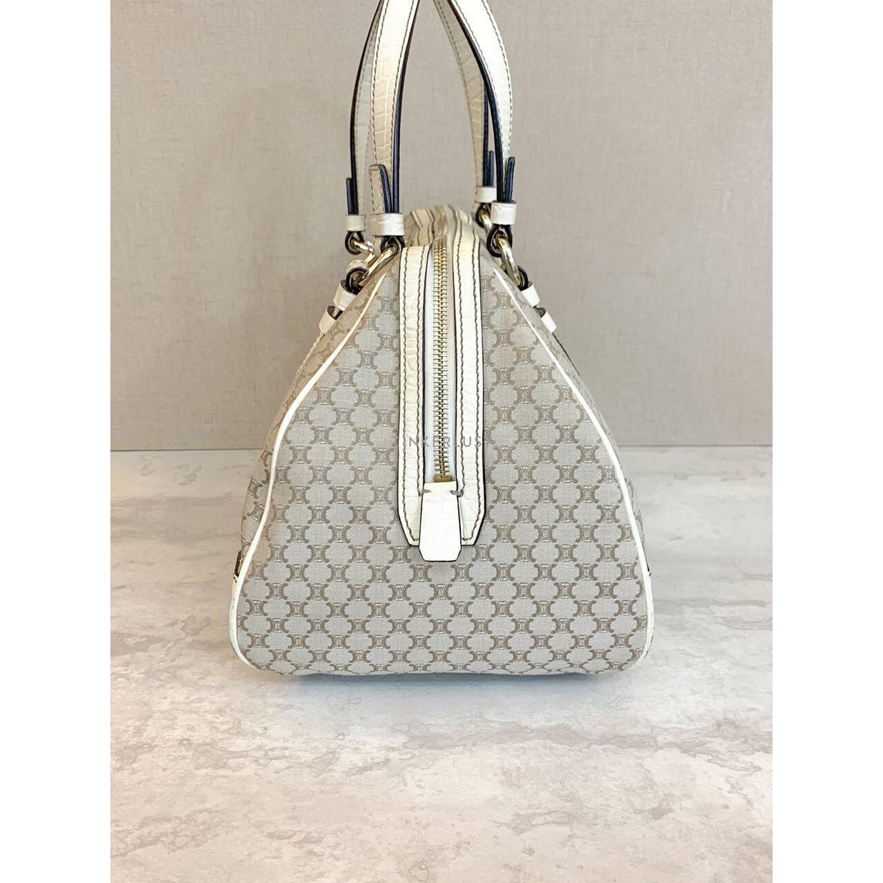 Celine Macadam Vintage White Shoulder Bag