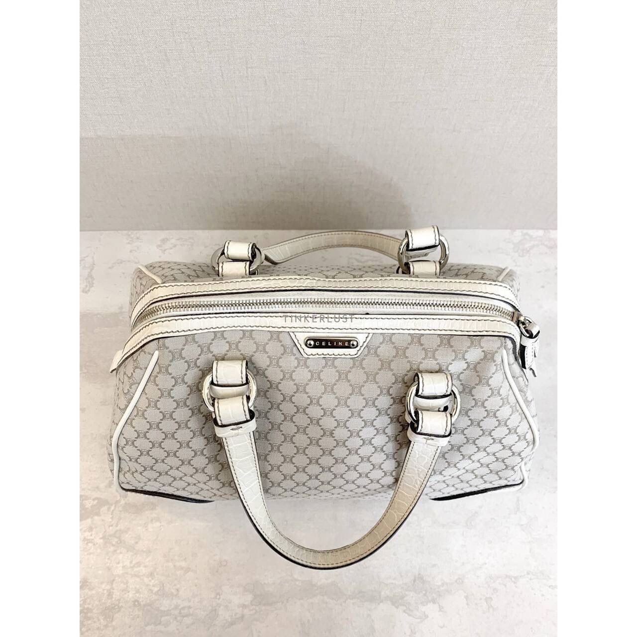 Celine Macadam Vintage White Shoulder Bag