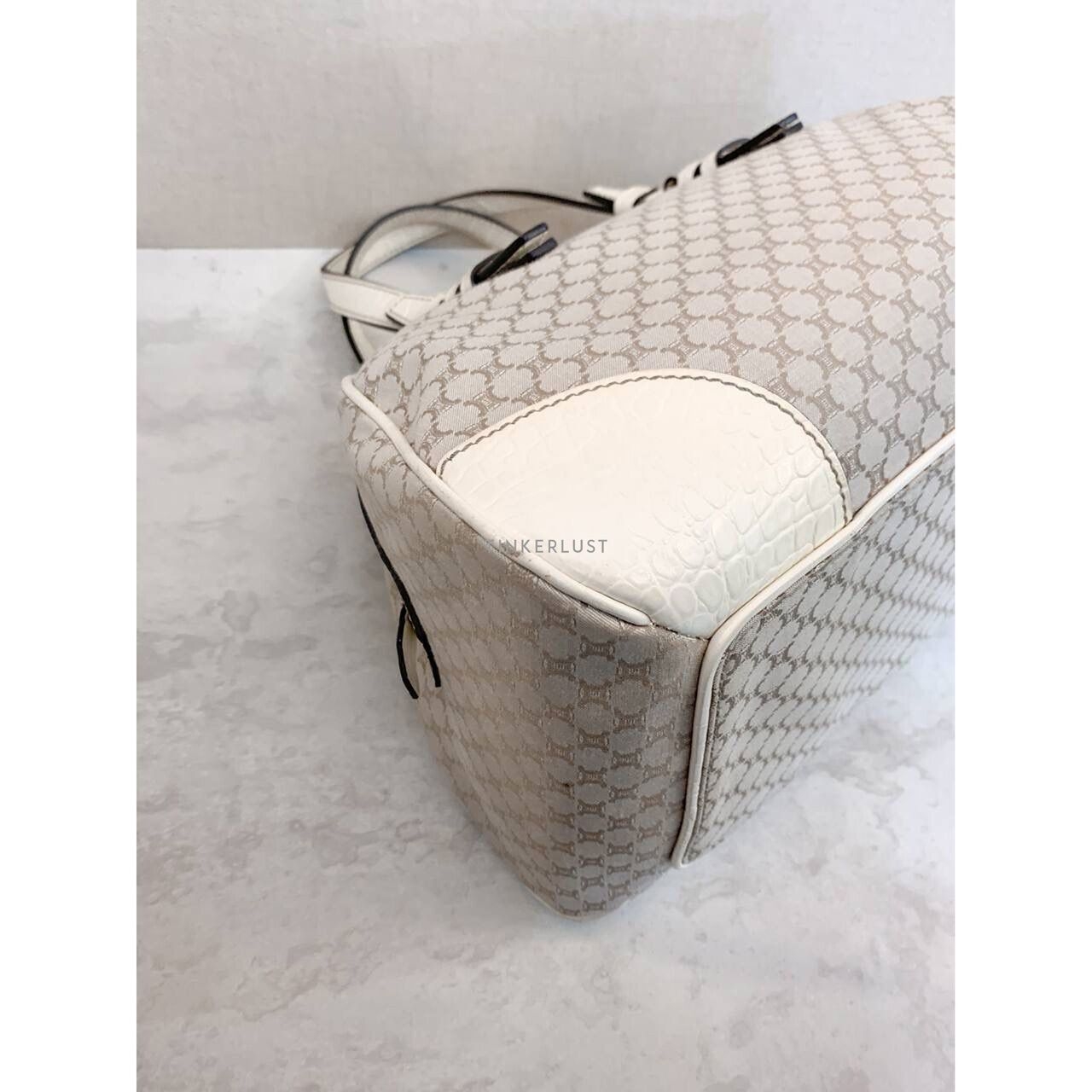 Celine Macadam Vintage White Shoulder Bag