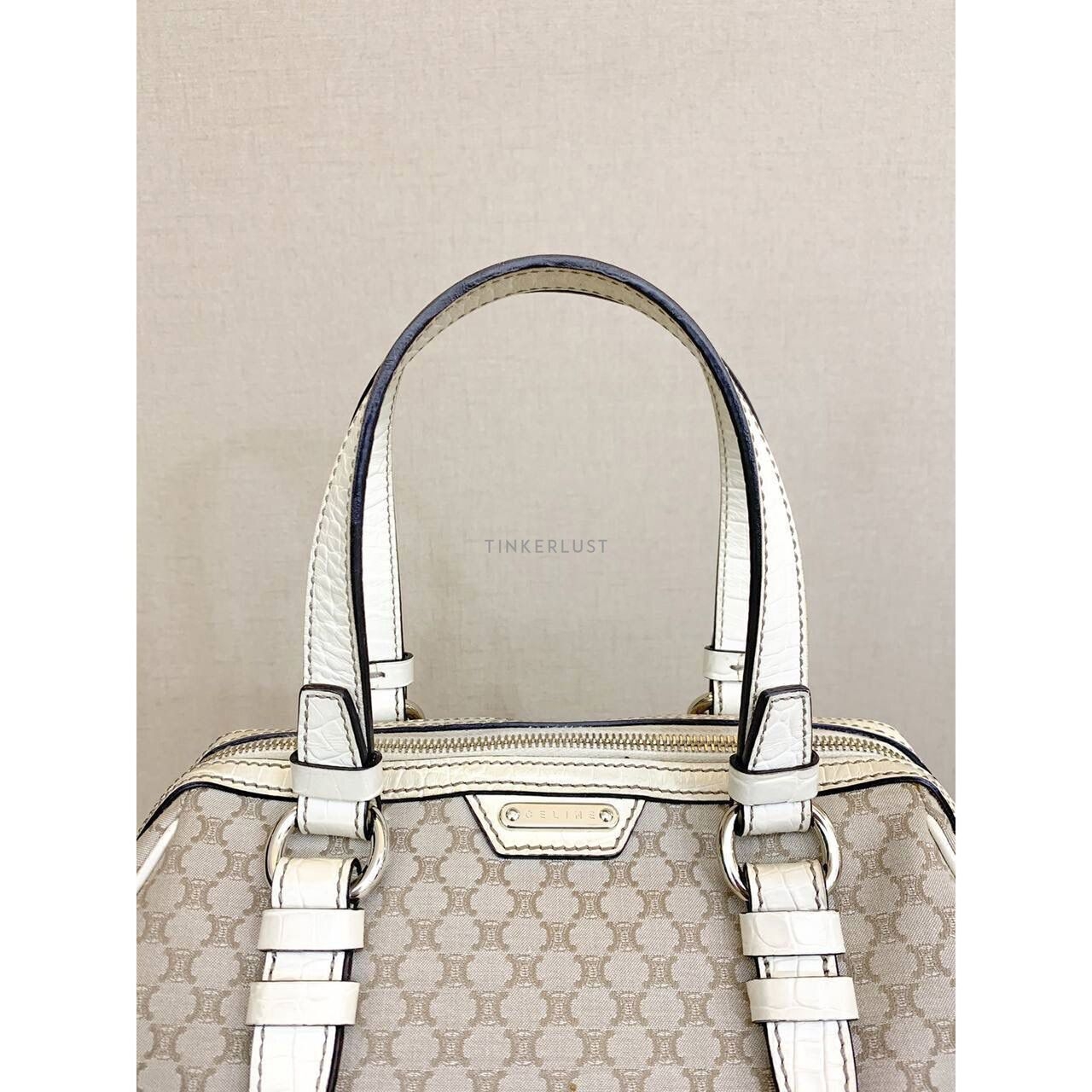 Celine Macadam Vintage White Shoulder Bag