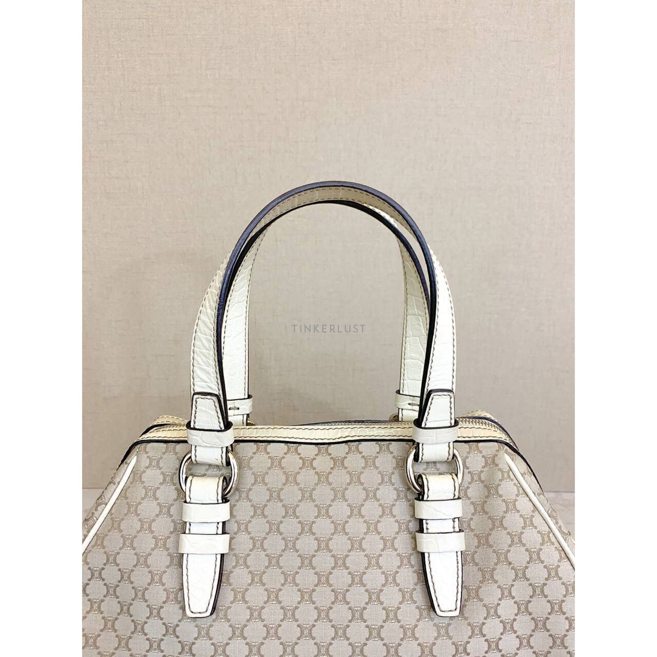 Celine Macadam Vintage White Shoulder Bag