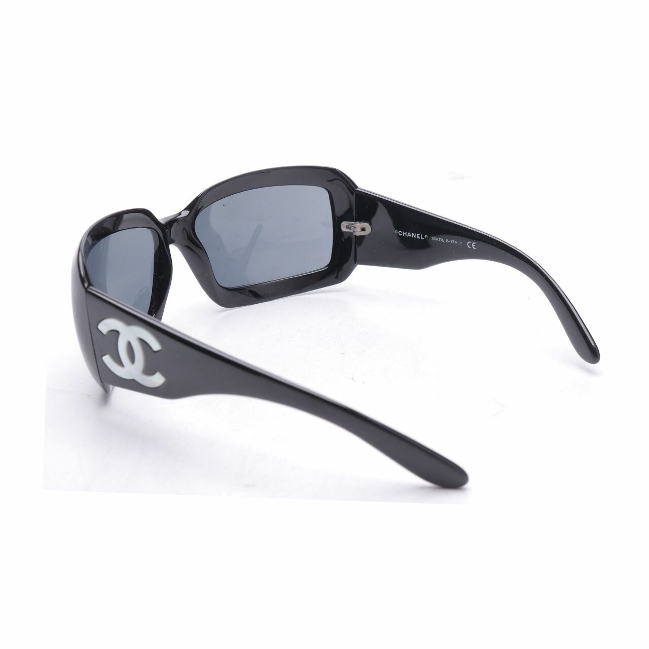 Chanel Black and White Rectangle Sunglasses