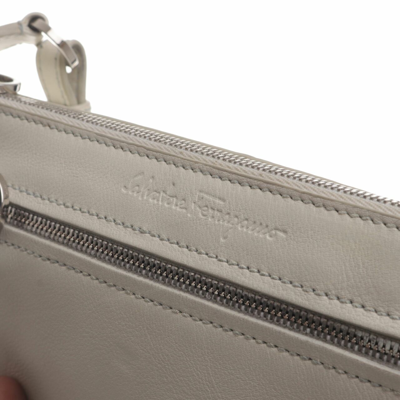 Salvatore Ferragamo White Shoulder Bag