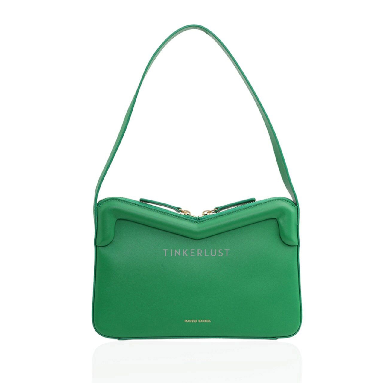 Mansur Gavriel M Frame Double Zip Baguette Bag in Grass