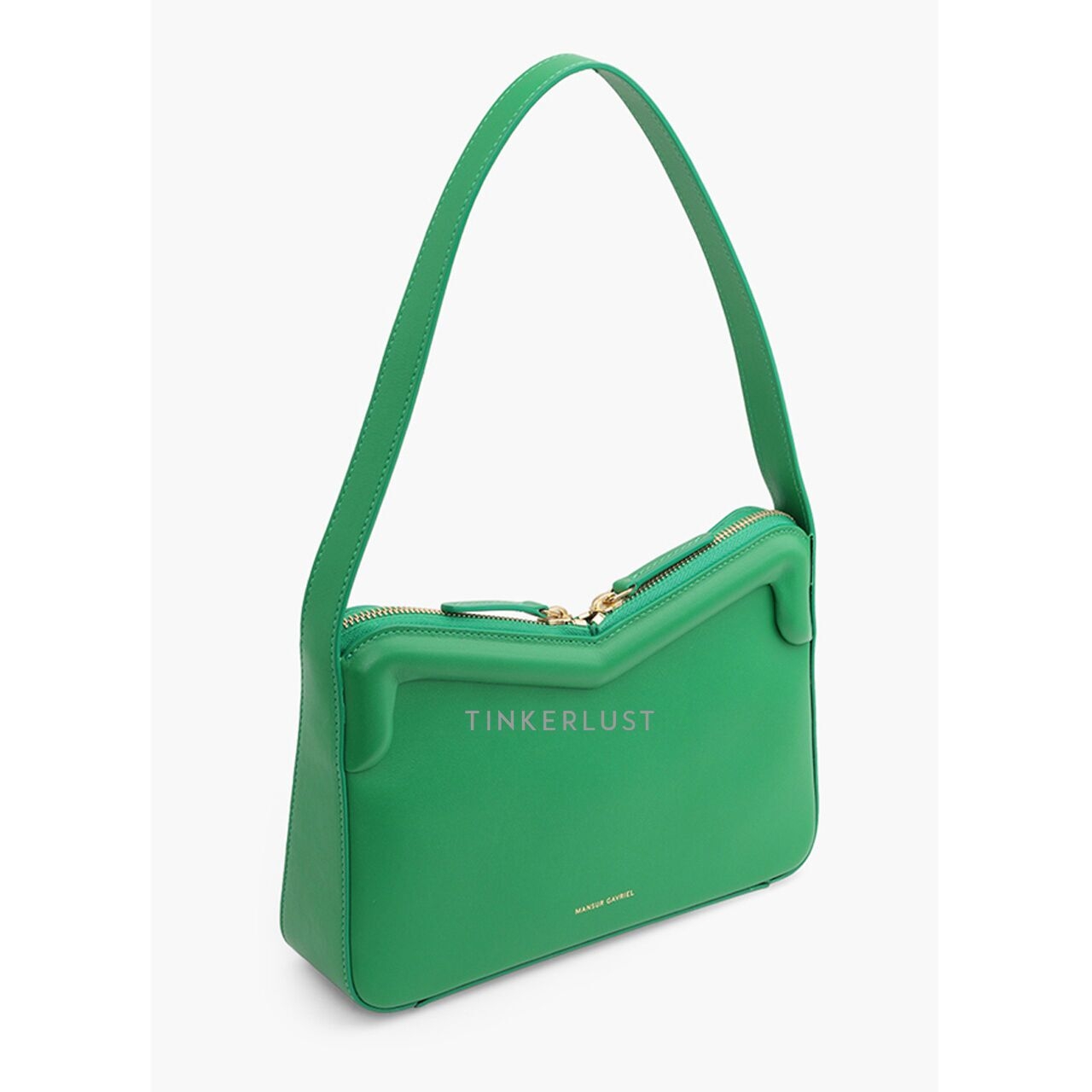 Mansur Gavriel M Frame Double Zip Baguette Bag in Grass