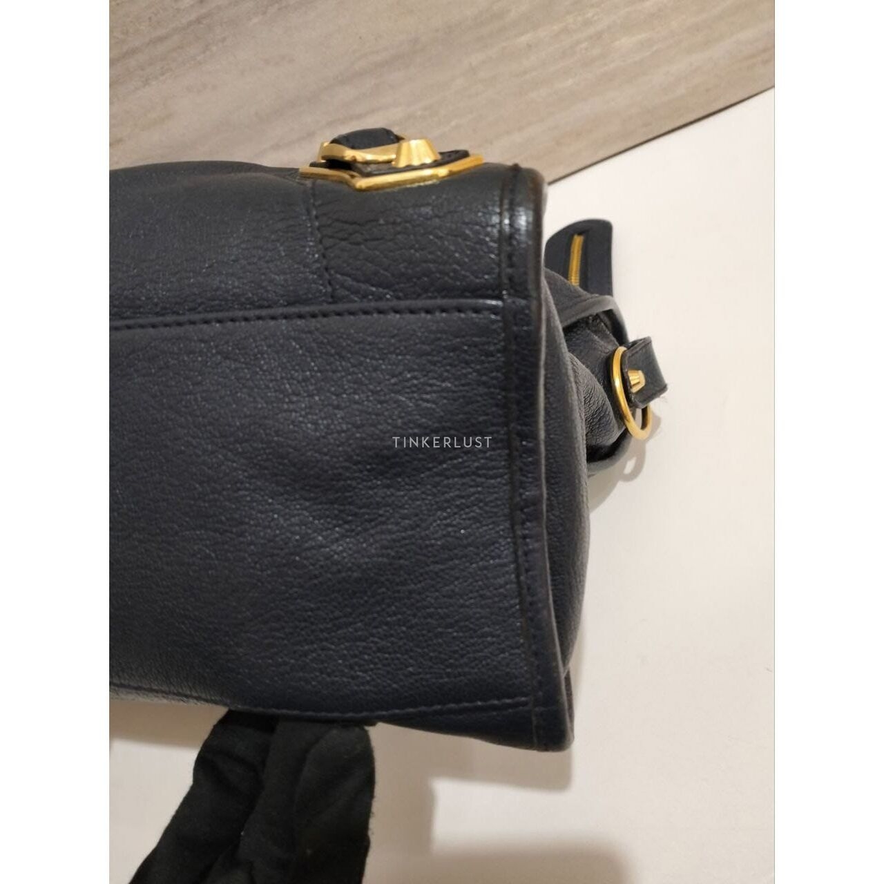 Balenciaga Medium Metallic Edge City in Navy Ghw 2017 Satchel Bag