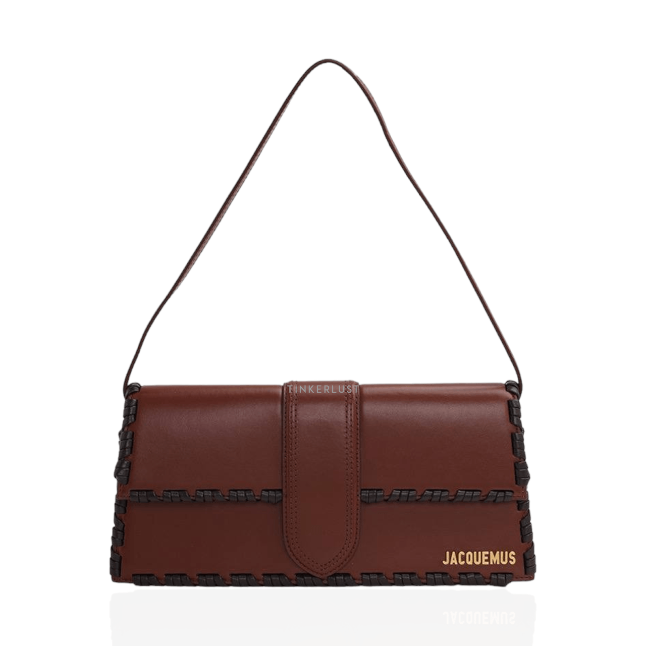 Jacquemus Le Bambino Long Lacet Flap Bag in Brown Smooth Leather Handbag