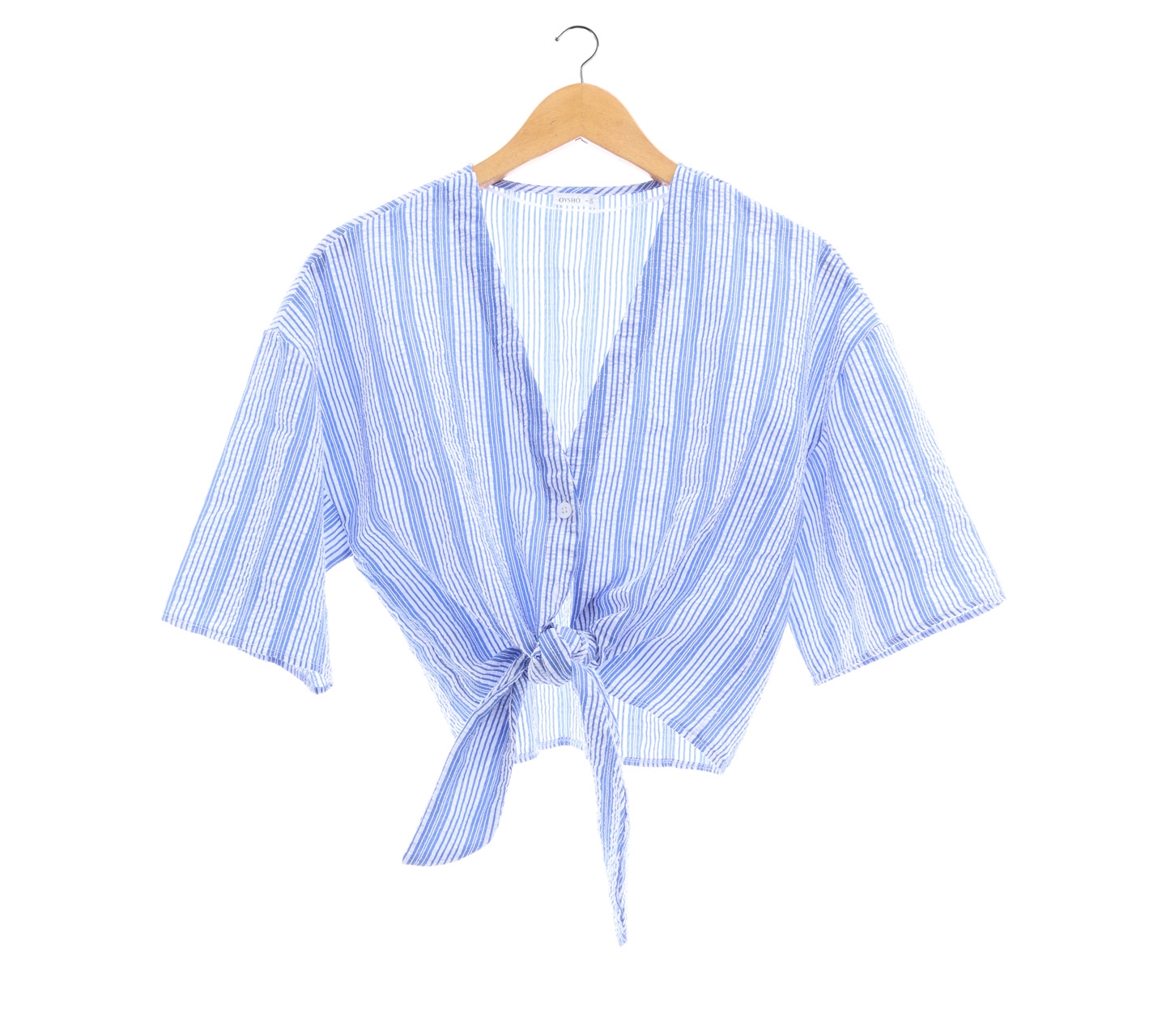 Oysho Bluse and White Striped V-Neck Blouse